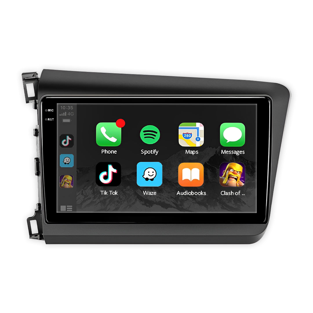 Honda Civic (2012-2016) Unidad principal inalámbrica Android 13 de 9" para Apple CarPlay/Android Auto
