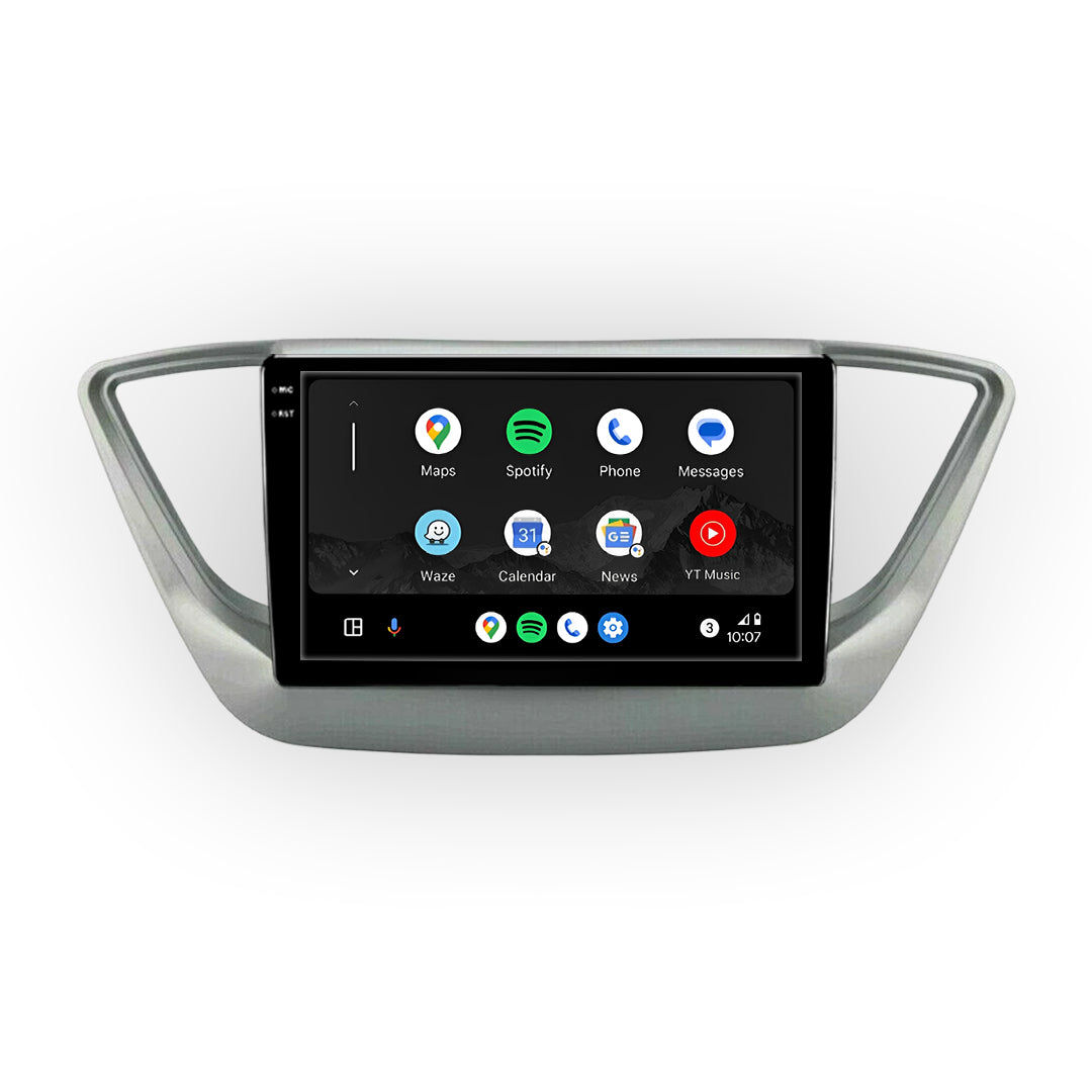 Hyundai Accent (2018-2023) Unidad principal inalámbrica Android 13 de 9" para Apple CarPlay/Android Auto