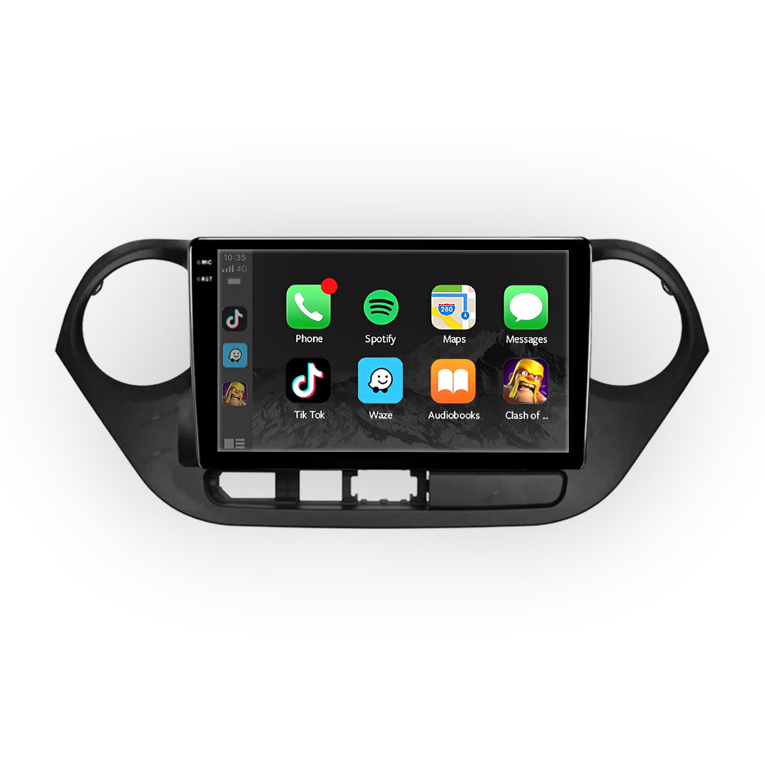 Hyundai Grand i10 Sedan (2018 - 2026) Autoestéreo Android 9" Inalámbrico con CarPlay y Android Auto