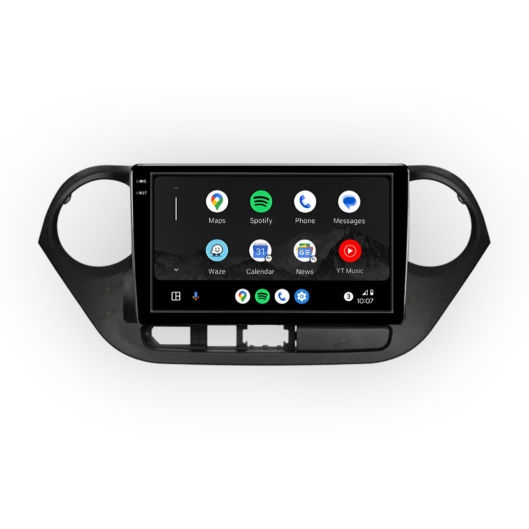 Hyundai Grand i10 Sedan (2018 - 2026) Autoestéreo Android 9" Inalámbrico con CarPlay y Android Auto