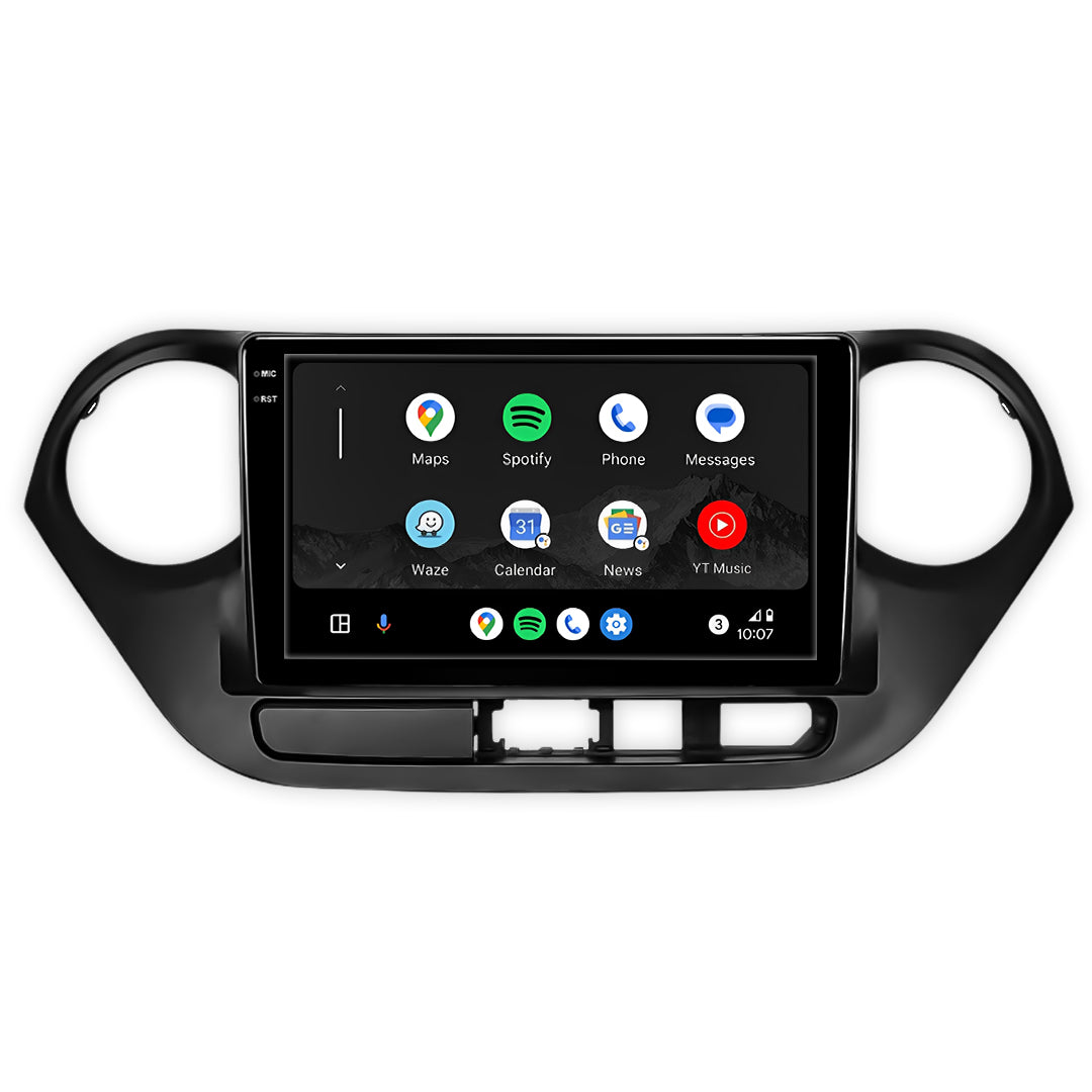 Hyundai Grand i10 (2018-2026) Unidad principal inalámbrica Android 13 de 9" para Apple CarPlay/Android Auto