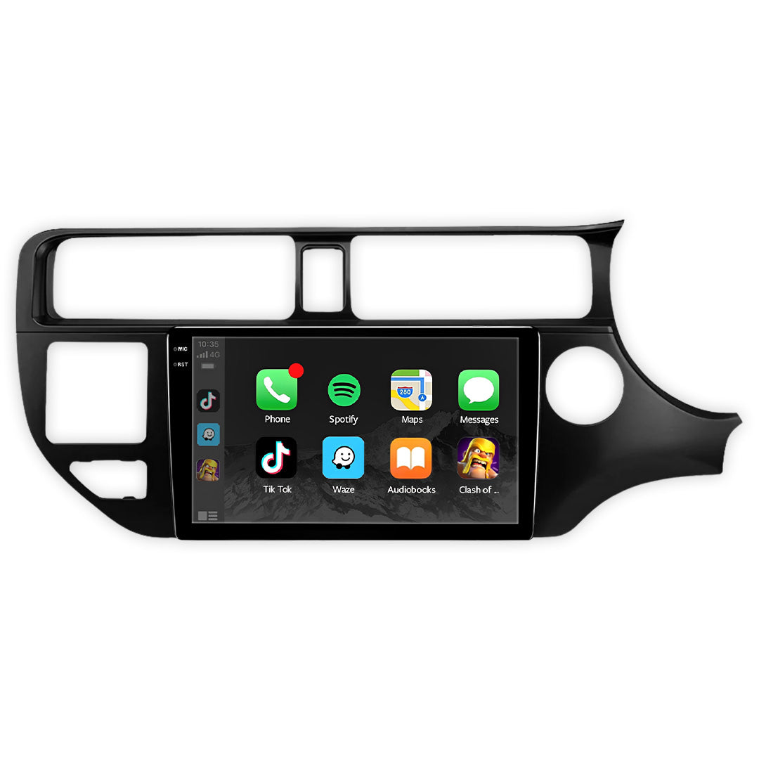 Kia Rio Sedán (2024-2026) Unidad principal inalámbrica Android 13 de 9" para Apple CarPlay/Android Auto