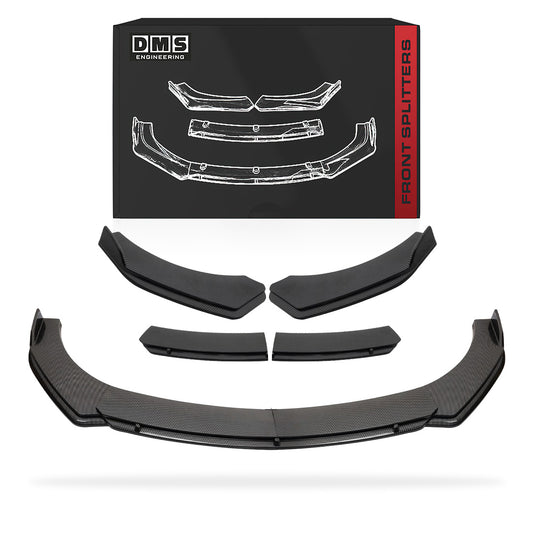 Tesla Model S (2013 - 2024) Carbon Fiber Painted With Strut Rods Front Splitters